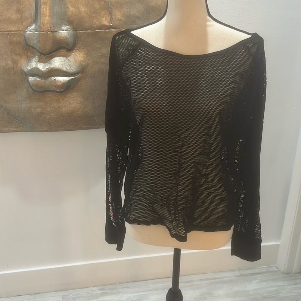 Zumba Fitness Black Mesh Crop Top